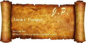 Janki Pongor névjegykártya
